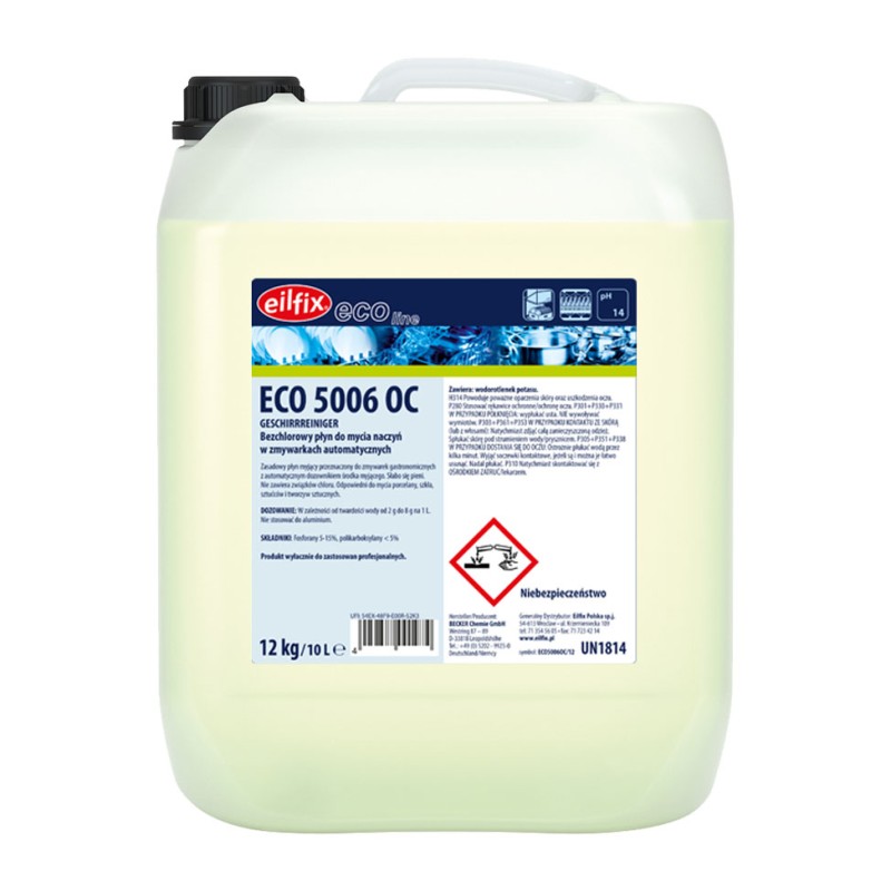  EilFix ECO 5006 OC Geschirrreiniger - bezchlorowy płyn do mycia naczyń w zmywarkach automatycznych 12kg - 4029888006153