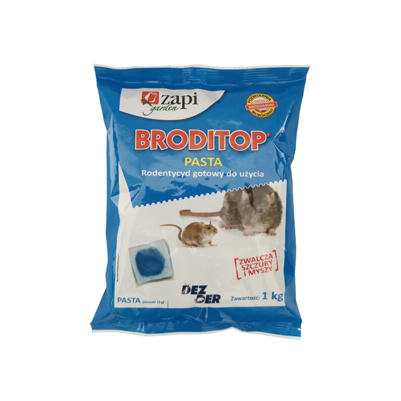  Broditop pasta 15g - 1kg trutka na myszy i szczury brodifacoum 0,005% - 8005831065169